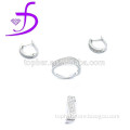 925 Silver Jewelry Set with CZ Stones, Micro Pave Setting, Wedding Jewelry Sets
